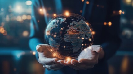 Fototapeta premium A marketing professional sends a targeted email campaign to international clients, fostering global connections