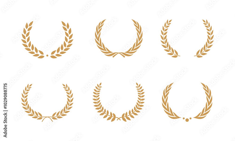 Wall mural laurel wreath vector element. suitable for award and certificate design element.