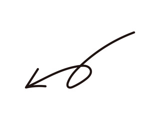 手書きの矢印_ひねり
