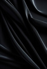 Fototapeta premium detailed close moody black fabric illuminated soft natural light highlighting its texture features, textile, pattern, weave, material, softness, design