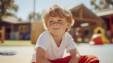 Portrait of a 5-Year-Old Boy at Kindergarten