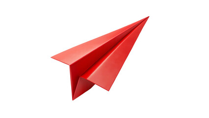 Red Paper Airplane on a PNG Background
