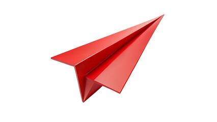 Red Paper Airplane on a PNG Background
