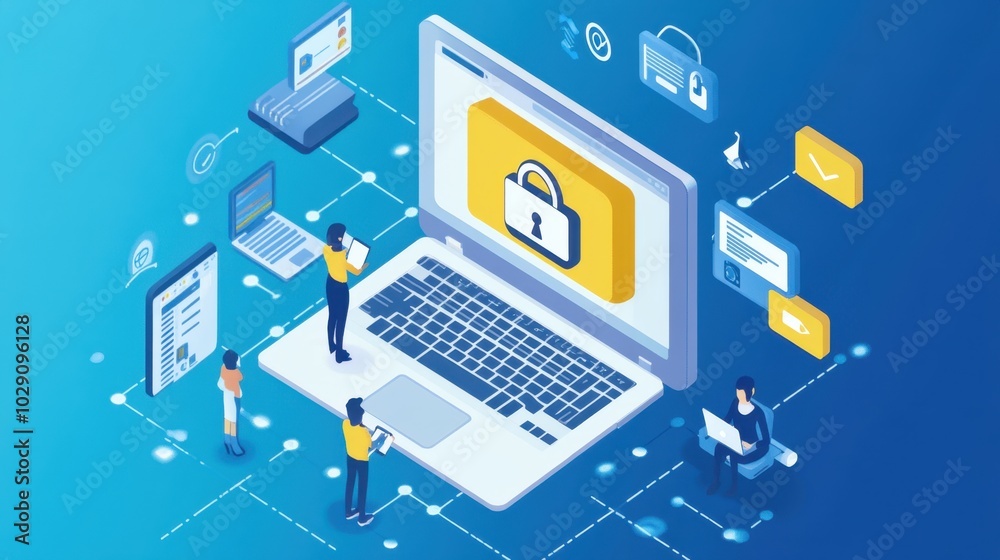 Poster digital security highlighted as a password manager helps users securely manage credentials across mu