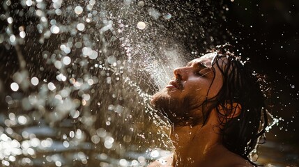 Obraz premium Jesus during baptism