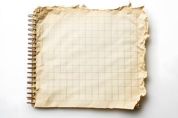 Fototapeta premium Old Burned Notebook Paper with Grid Pattern for Backgrounds and Textures