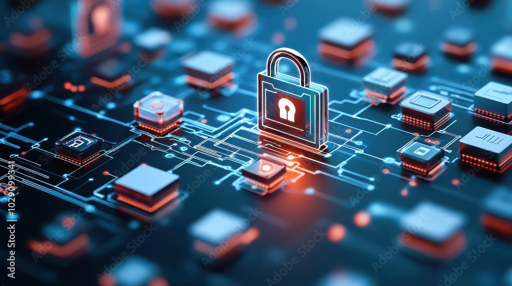 Poster cybersecurity and digital protection safeguarding your data in a connected world