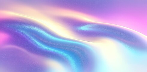 Obraz premium Holographic Iridescent Waves - Perfect for Futuristic and Cyberpunk Designs