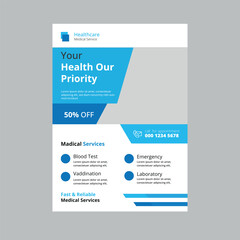 medical health flyer design template  