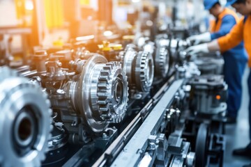 Industrial Gear Production Line in Modern Factory