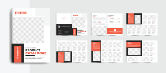 Vector luxury furniture product catalog brochure design with minimal shapes vector