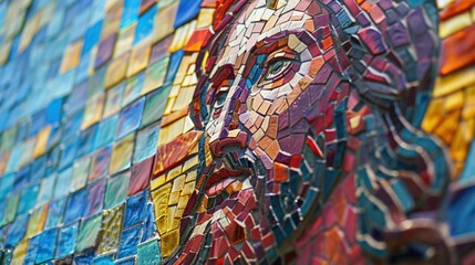 Jesus on a mosaic detailed and vibrant