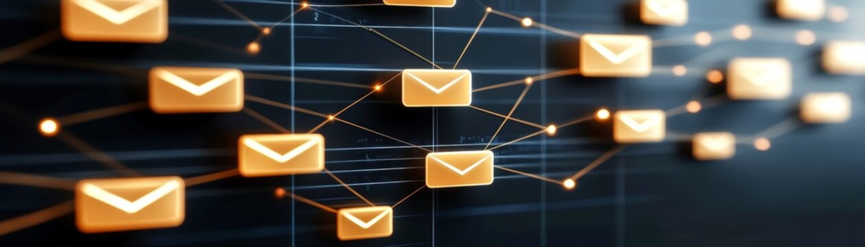 Navigating the digital age, a visual representation of email overload on a wall