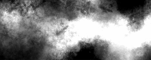 liquid smoke rising sky with puffy. Abstract gray smoke overlays realistic dust and white natural effect pattern on black. white smoke in dark room. Abstract freeze motion of black dust explosion. 