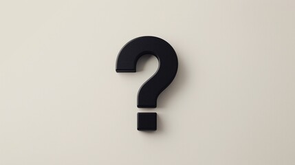Black question mark sign on a white background. 3D black question mark on a white background.