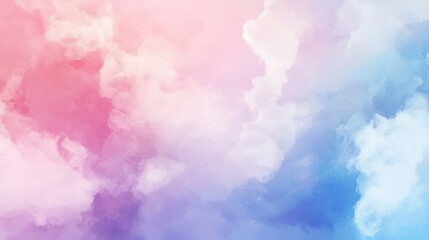 Dreamy pastel cloudscape, pink and blue hues for backgrounds and design