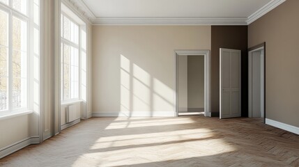 empty room in apartment before and after renovation