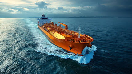 Fototapeta premium Critical Moments with a Oil Tanker Fires at Sea