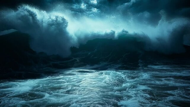 Stormy Ocean with Huge Waves footage