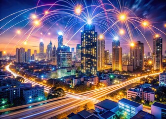 Obraz premium High-Speed Internet Connection in Residential Buildings with Bokeh Effect for Enhanced Visual Appeal