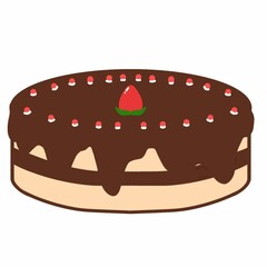 cake with chocolate and strawberry