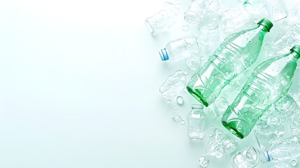 Crushed Plastic Bottles Ready for Landfill - Eco-Conscious Waste Management in Action for a Sustainable Future