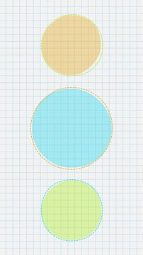 round frames on notebook paper sheet pattern with copy space loop animation, education and workbook blank vertical social media motion design element