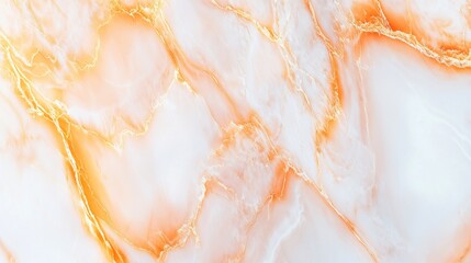 Fototapeta premium Marble with a soft off-white color and golden orange accents.
