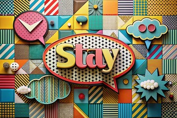 Obraz premium Retro Patterned Speech Balloons in Architectural Photography Style