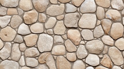 This seamless texture showcases a brown rock wall featuring weathered stones of various sizes and chipped edges, ideal for realistic design applications or backgrounds SEAMLESS PATTERN