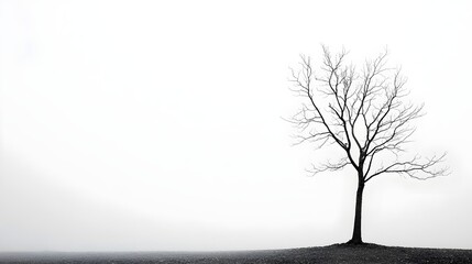 Obraz premium Solitary Tree in Toxic Wasteland - A Melancholic Portrayal of Environmental Destruction and Solitude