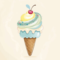 ice cream cone with chocolate