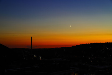Wuppertal, Sonnenuntergang am Nützenberg