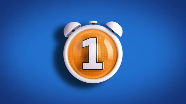 Animation of a 5 second countdown clock. Numbers 5, 4, 3, 2, 1