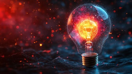 head with glowing lights