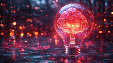 head with glowing lights