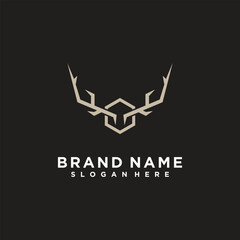 Deer logo icon with creative design vector illustration