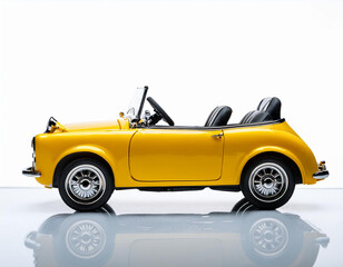 Beautiful sports car, yellow, black line. 3d rendering