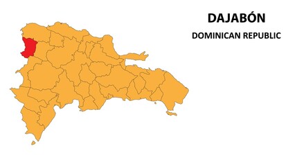 Dajabón Map is highlighted on the Dominican Republic map with detailed state and region outlines.