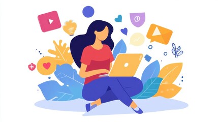 PR manager engaging with bloggers through online platforms, building relationships to enhance brand visibility and credibility