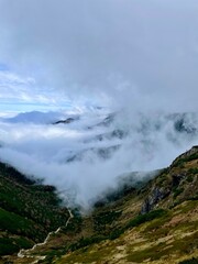 clouds over the mountains