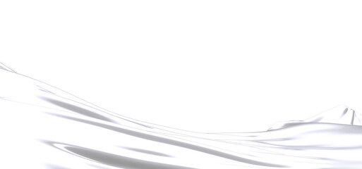 Close-up image of a white fabric, showcasing its texture and flowing drapes. The folds and curves of the material create a mesmerizing abstract pattern