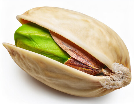 Pistachios in Bowl on white background