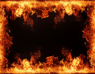abstract fire frame on dark for background use
