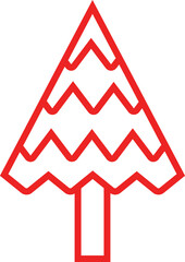 Christmas Tree Icon Line Art