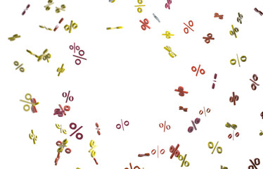 3d Sales icons floating in the air 3D rendering