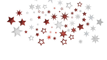 Red and white stars against a black background.