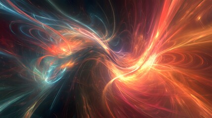 Glowing fractal patterns of energy flowing through a liminal space representing the expansion of consciousness