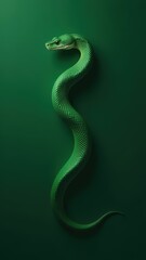Happy Chinese New Year 2025. Chinese zodiac sign snake in green bacground. China lunar calendar animal.