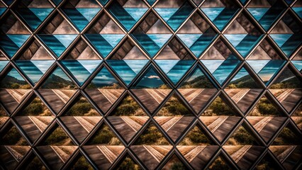 Seamless Geometric Triangles in Two-Tone Blue Pattern for Fabric Design